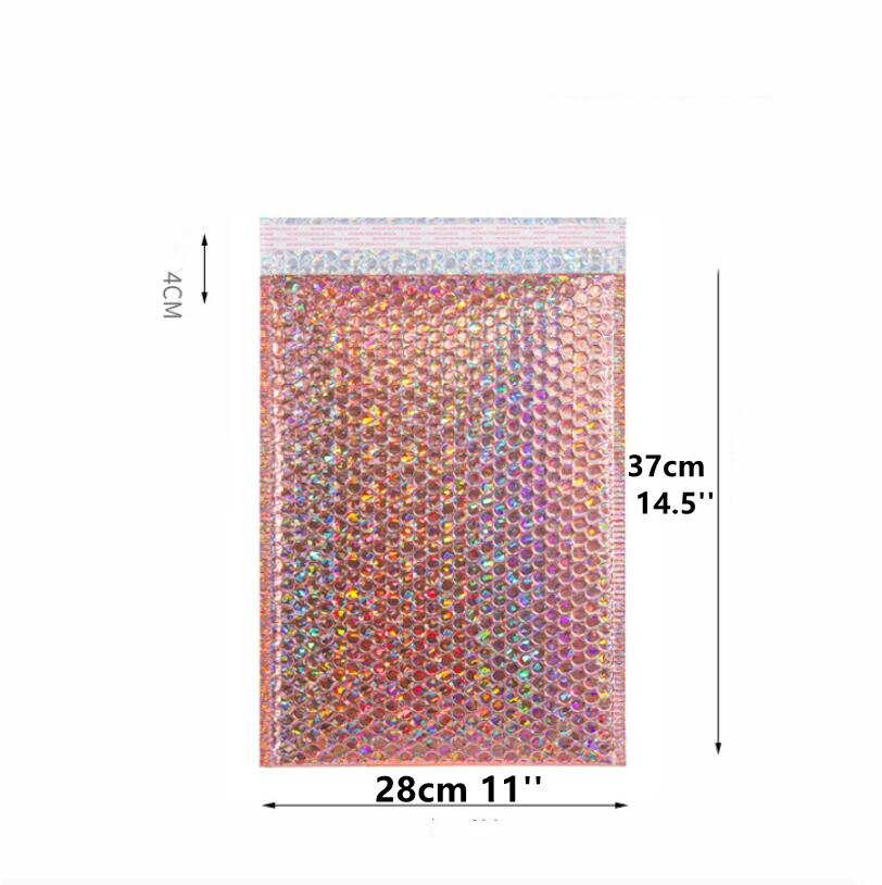 50pcs Rose Gold Poly Bubble Mailer Envelopes Aluminum Foil Padded Envelopes Self Seal Bubble Mailer Bags