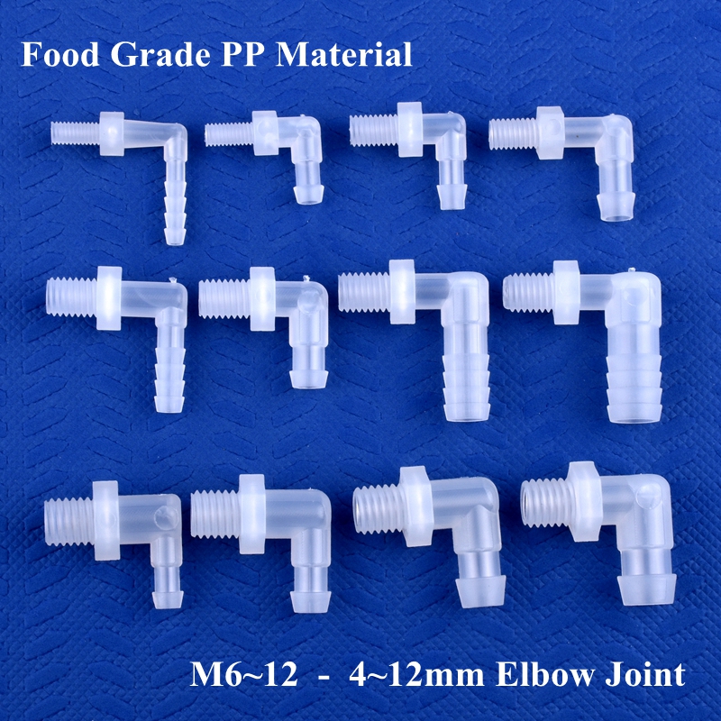5 ~ 200Pcs M6 ~ M12 Om 4 ~ 12Mm Food Grade Plastic Pp Pagode Elbow Connector Aquarium tank Fittingen Micro Irrigatie Waterslang Joint