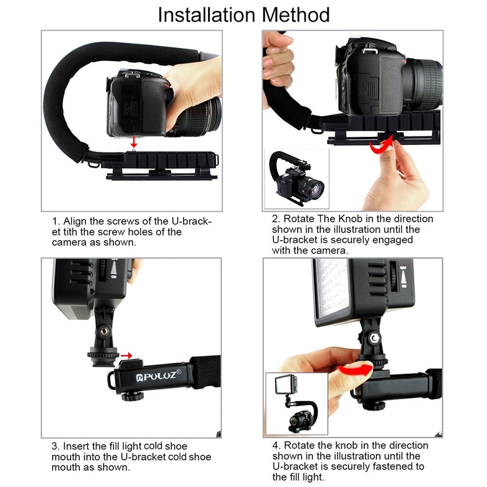 U-Shaped Portable Handheld photography Camera Holder Video Handle DV Bracket C-Shaped Steadicam Stabilizer Kit for SLR DV