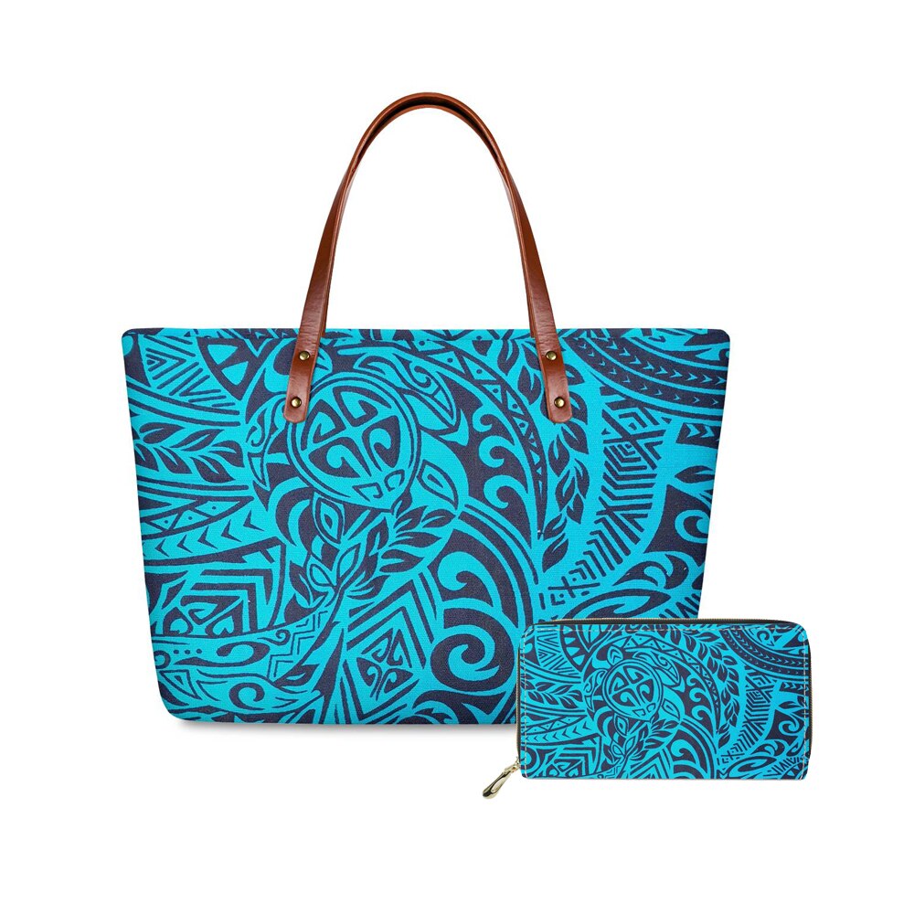 2 pz/set modalità Personalizzata Donne Borse Polinesiana Tradizionale Tribale Del Modello di Lusso di Disegno Borse A Spalla Per La donna Casual Della Borsa Della Borsa