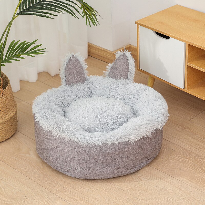 HOOPET Pet Cat Bed Lamb Cashmere Pet Dog Cat House Kennel Puppy Mat Winter Warm Soft Cat Nest Sofa Cushion Kittens Puppies Cat: grey / 40cm