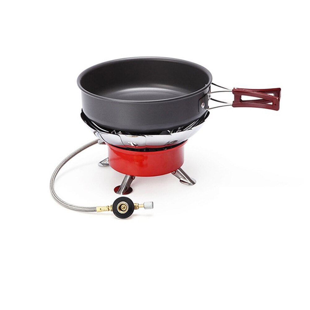 Outdoor Pan Frying Pan Portable Camping Pot Picnic Frying Pan Outdoor Cooking Ware Cooking Tools for Family (Black)