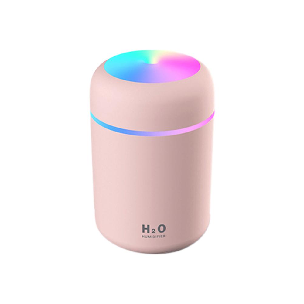 Air Humidifier Essential Oil Diffuser Aromatherapy Humidifier Car USB Aroma Diffuser Mini USB Air Humidifier With Night Light: Pink