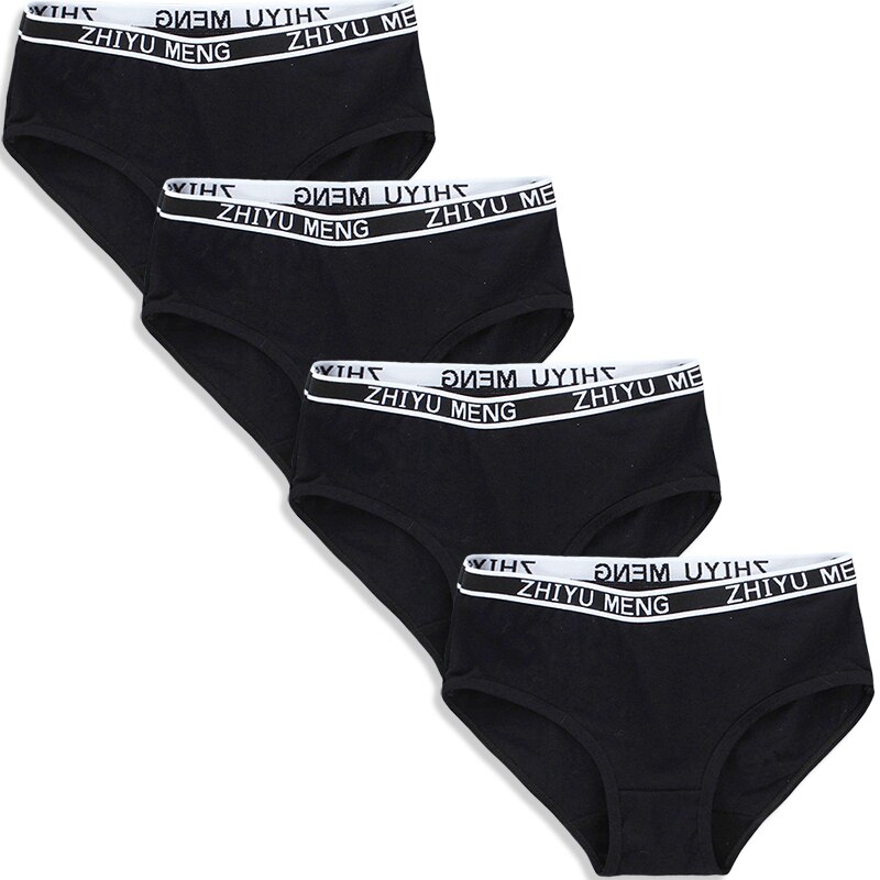 4 pz/lotto mutandine per bambini 8-14 anni biancheria intima per adolescenti in cotone mutandine per ragazze: black