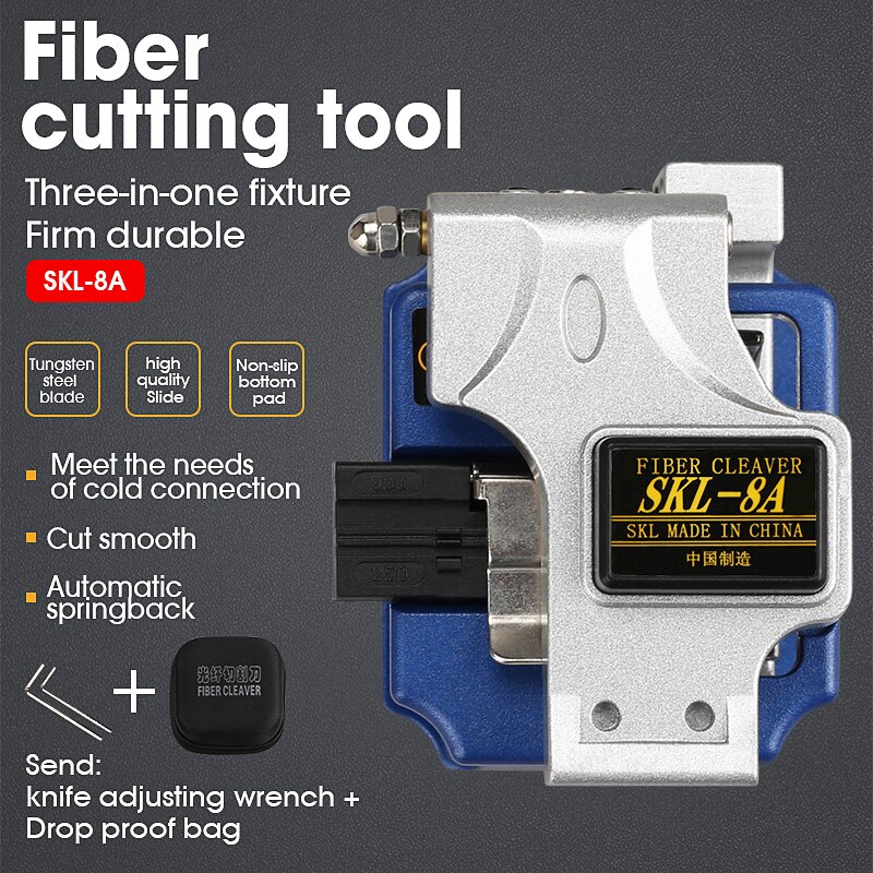 SKL-8A optical fiber cutting knife cable fiber cleaver melt cold joint general high precision optical fiber cutting knife: Blue SKL-8A