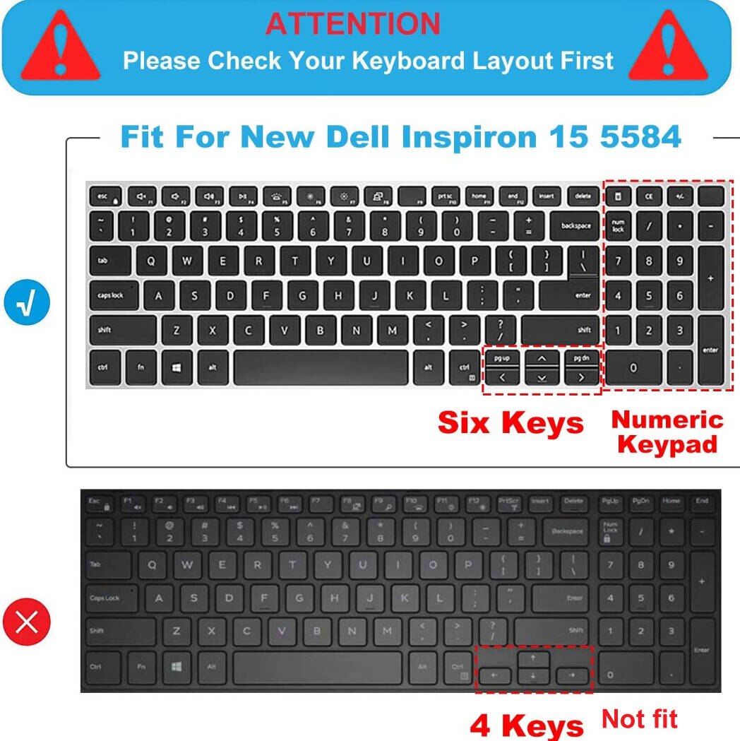 Laptop Keyboard Cover skin Protector for Dell Inspiron 15 5501 5508 5509 5584 5590 5593 5594 5598 Latitude 3500 3510