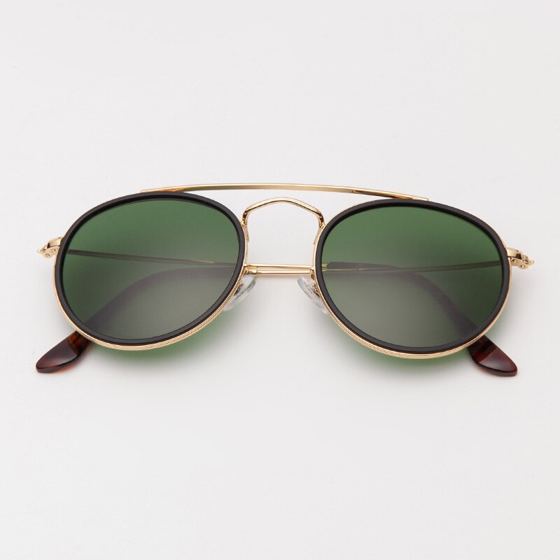 3647 Round double bridge sunglasses polarized men women 51mm mirror gradient glass lens TAC glasses sol gafas occhiali UV400