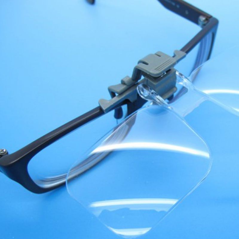 Briller forstørrelsesglas foldeklip på lup brille linse klar linse 2x forstørrelsesglas forstørrelsesglas læser smykker værktøj