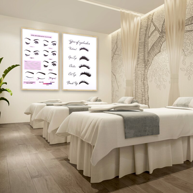 Eyelash Decoration Posters and Prints Salon Makeup Lash Extensions Wall Paintings Eyelash Abstract Art Picture Beauty Shop Decor