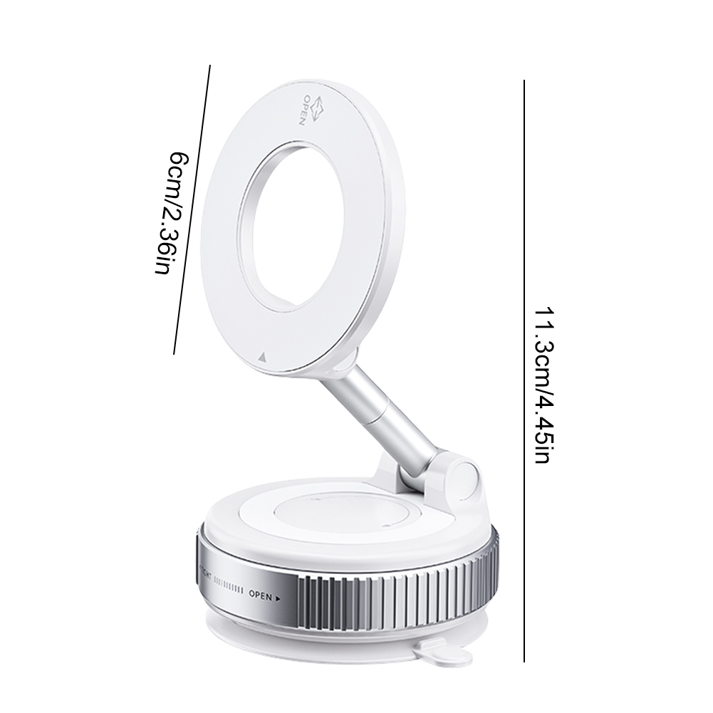 Soporte magnético para teléfono de coche con adsorción al vacío 360 ° Soporte plegable giratorio para teléfono móvil para coche/gimnasio/espejo/ducha/superficie lisa
