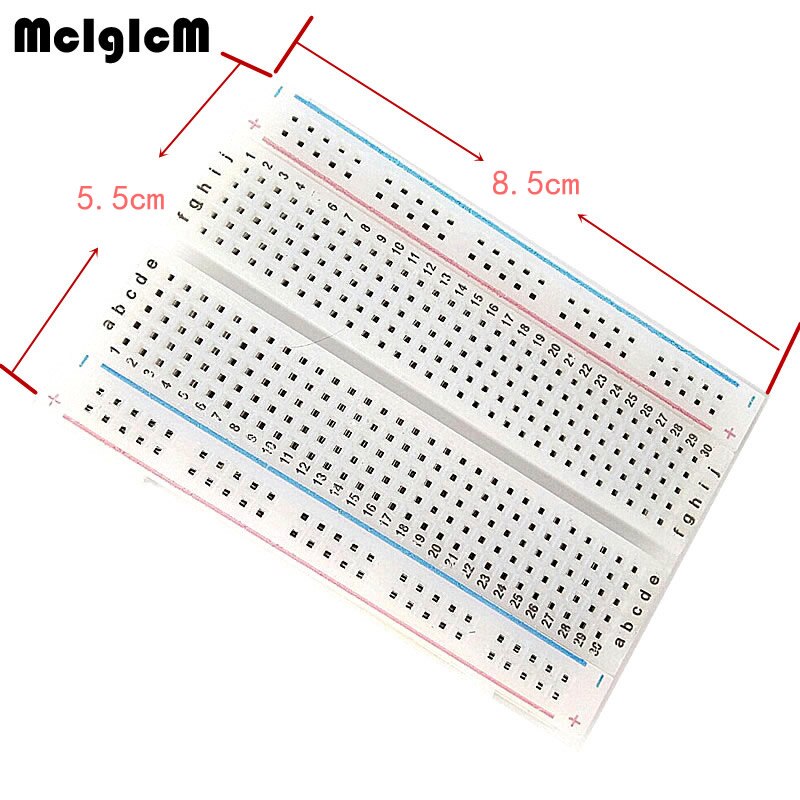 Mcigicm breadboard 400 point loddefri proto board 400 comtacts transparent protoboard