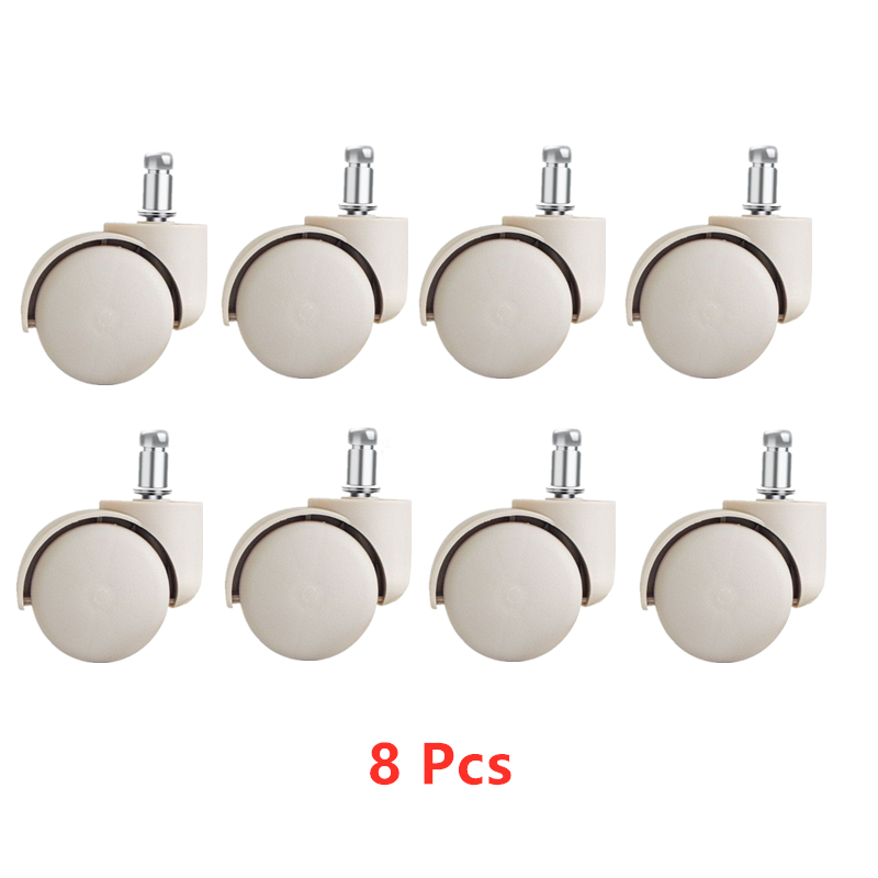 1/2/4/8 Stuks Caster Universele Wielen Kleine Krukken Rollers Draaistoelen Accessoires Mixc Stille Roterende Lage Bank Beer 100Kg: WHITE