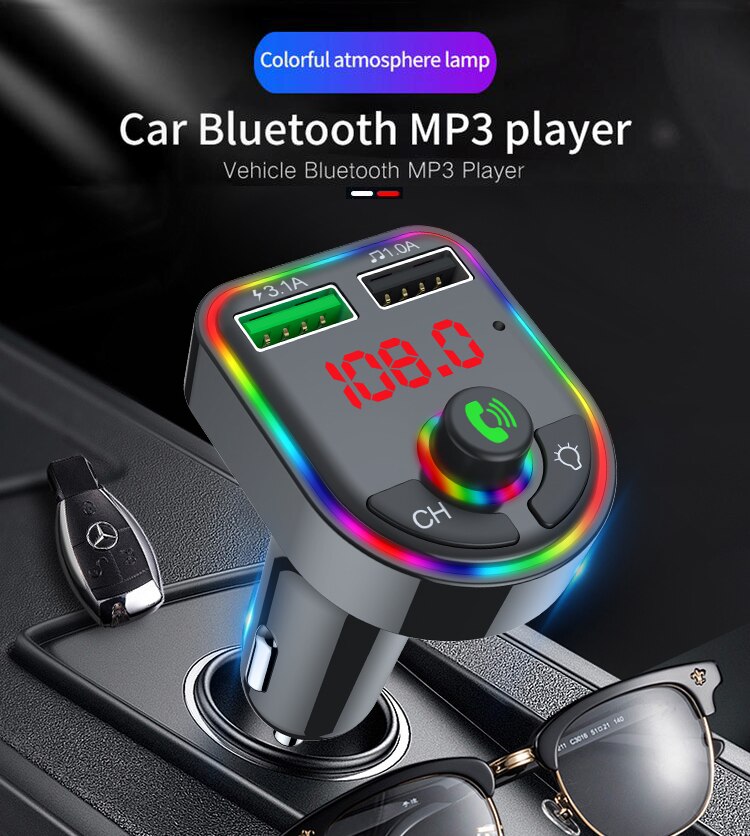 FM Transmitter Wireless Bluetooth Car Kit Handsfree Car MP3 Audio Music Player Dual USB Radio Modulator Car Kit 3.1A USB Charger