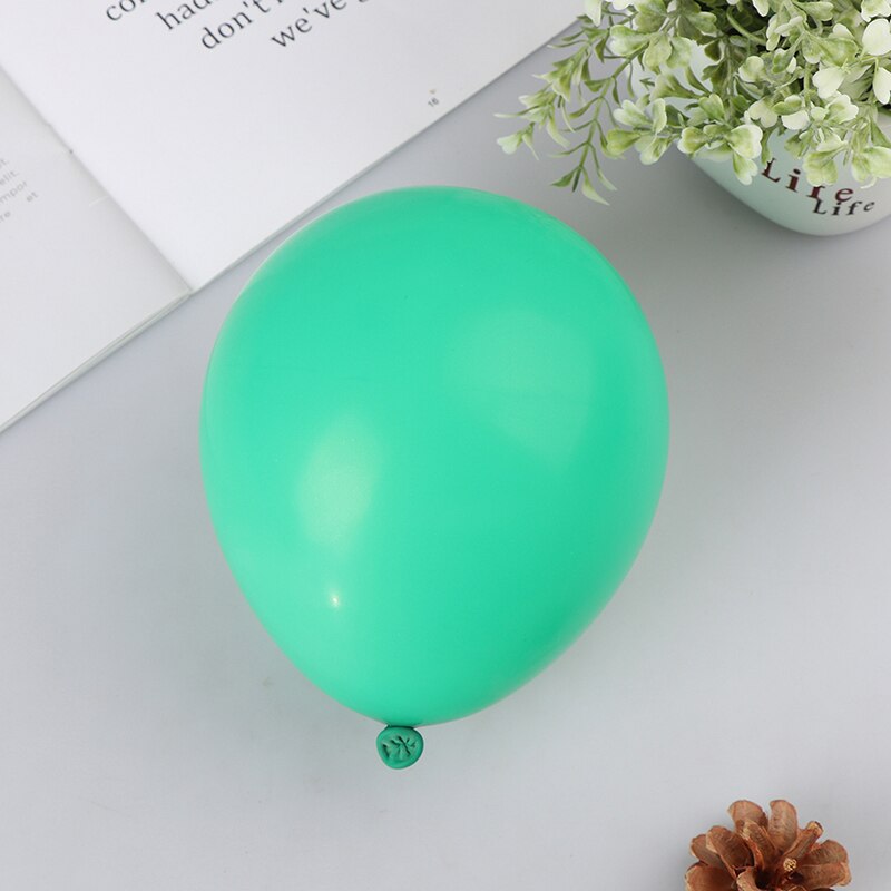 Små balloner mat runde latex bryllupsfødselsdag dekoration baby shower jubilæum 100 stk: Grøn