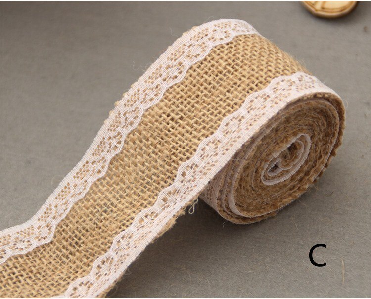 2M x 5CM Hessian Table Runners Hessian Roll Fabric Burlap Jute Rustic Wedding: C