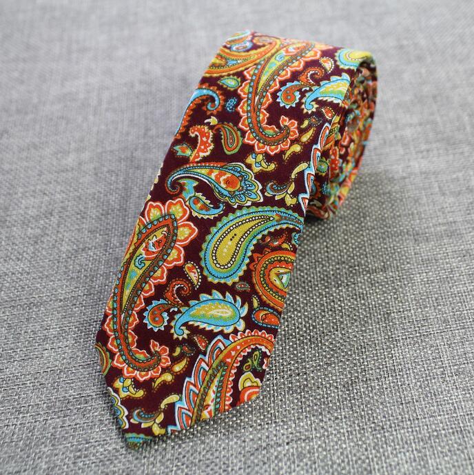 Rbott Retro Floral corbatas Paisley corbata 6cm corbatas de algodón para hombres Casual corbatas delgadas corbatas para bodas traje de