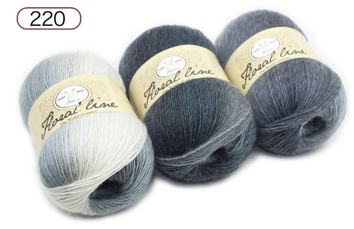 1pc = 100g sektioner farvet uld regnbue garn hånd strik hæklet tykt garn gør det selv håndværk varmt tørklæde sweater pude 360m: Farve 220