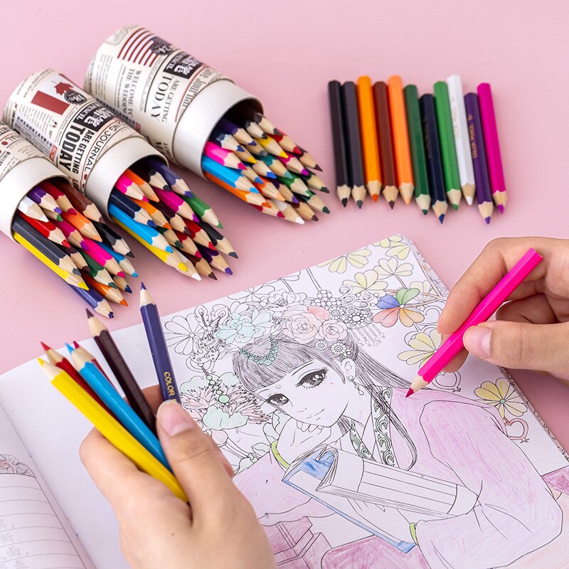 Britse Patroon Mini Draagbare Houten 18/24 Kleurpotlood Tekening Schets Voor School Schilderen Kunst Levert Studenten Prijzen