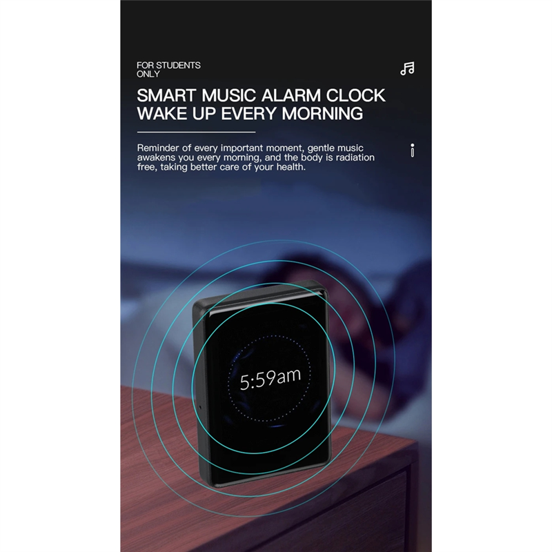 3CGRO-S18 MP4 Music Player Walkman Tela de toque portátil Bluetooth MP3 E-Book Alarme de gravação de rádio FM 64GB: Default Title