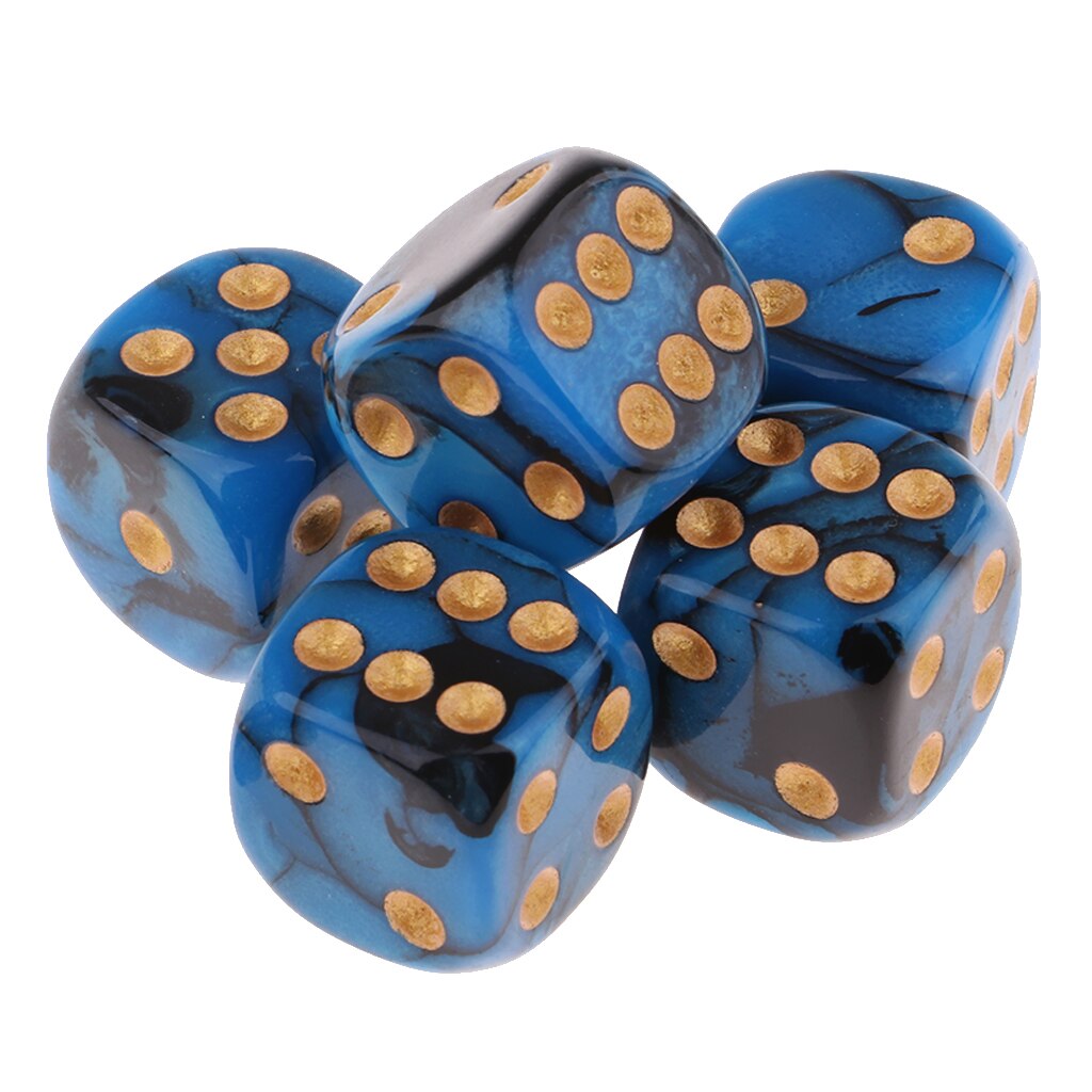 5 Pieces Polyhedral Dice Double-Colors Polyhedral Game Dice for RPG Pathfinder: Dark blue