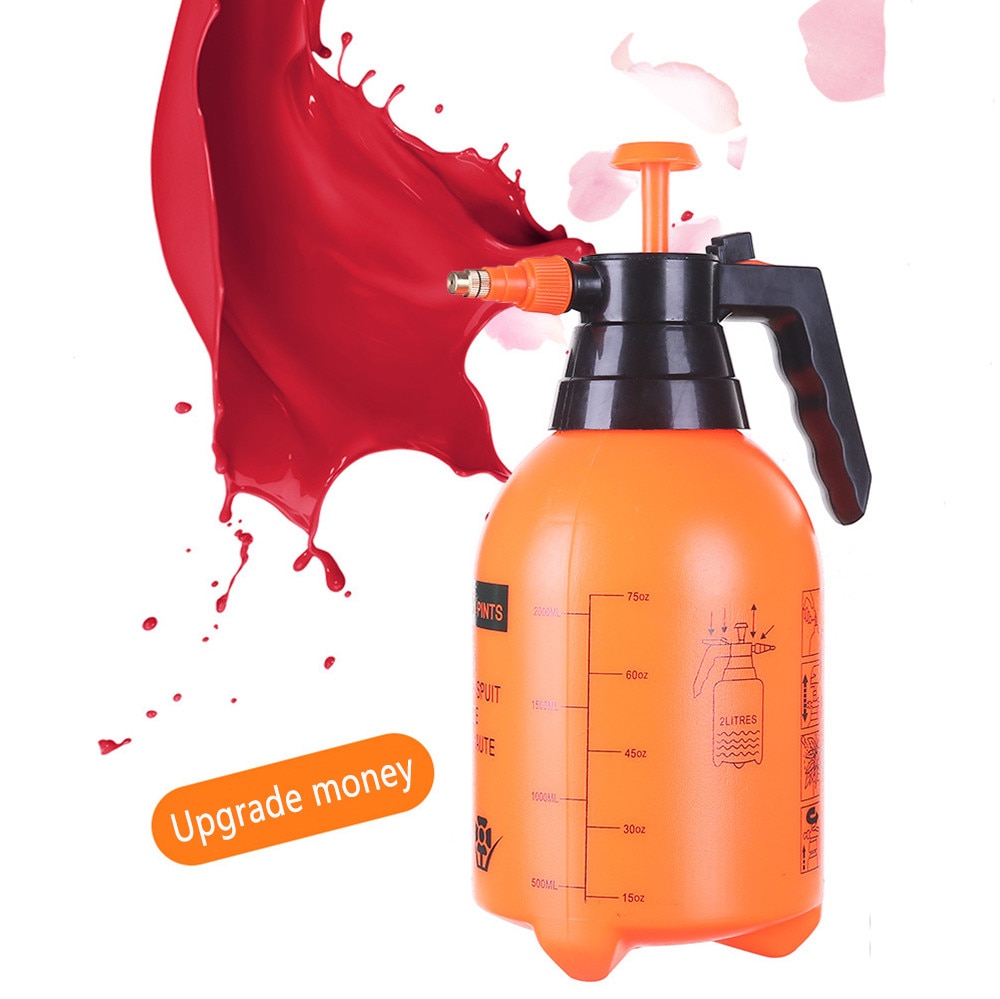 2L Pneumatic Automatic Sprayer Orange Bottle Watering Pot Garden Sprinkler #55