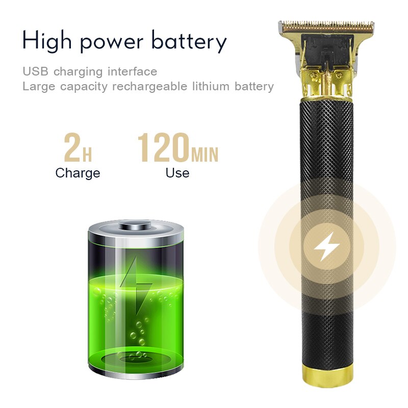 Cortadora de pelo recargable T9 sin cable 0mm Barbero Buda eléctrico recortador de pelo Máquina para cortar cabello pelado Outliner hombres F35