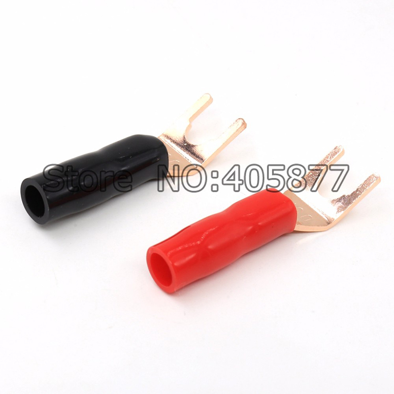 Zuiver Koper Spade Plug Luidsprekerkabel Spade Connector Terminal Plug