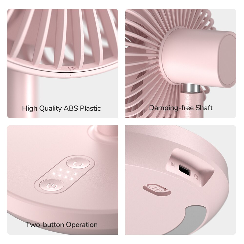 Jisulife Bureau Ventilator Ventilador Portatil Telescopische Vouwen Ventilator Voor Thuis Office 8000Mah Usb Stille Oplaadbare Vloer Fan