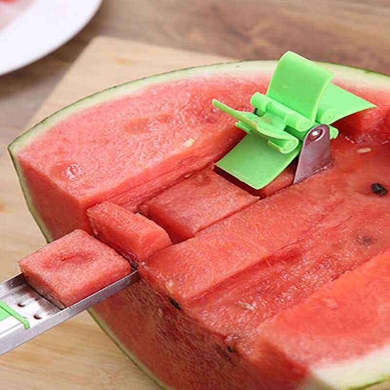 Watermeloen Slicer Cutter Rvs Meloen Slicer Cutter Tool Watermeloen Ijsblokjes Snijden Fruit Slicer Watermeloen Cutter