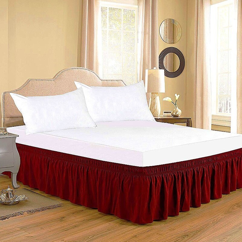Pastoralen Stil Fit Bettdecke Königin Bett Rock Kräuselte Bett Röcke Hotel Bett Shirts Elastischen Bett Rock Staub Rüschen