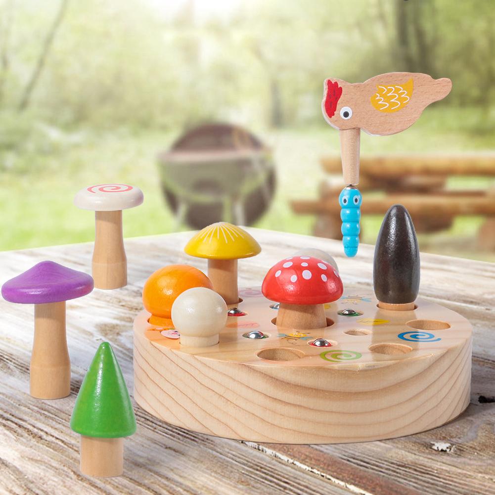 Kids Magnetische Pull Paddestoel Specht Vangen Worm Puzzel Spel Vroege Onderwijs Speelgoed Intelligentie Ontwikkelen Speelgoed