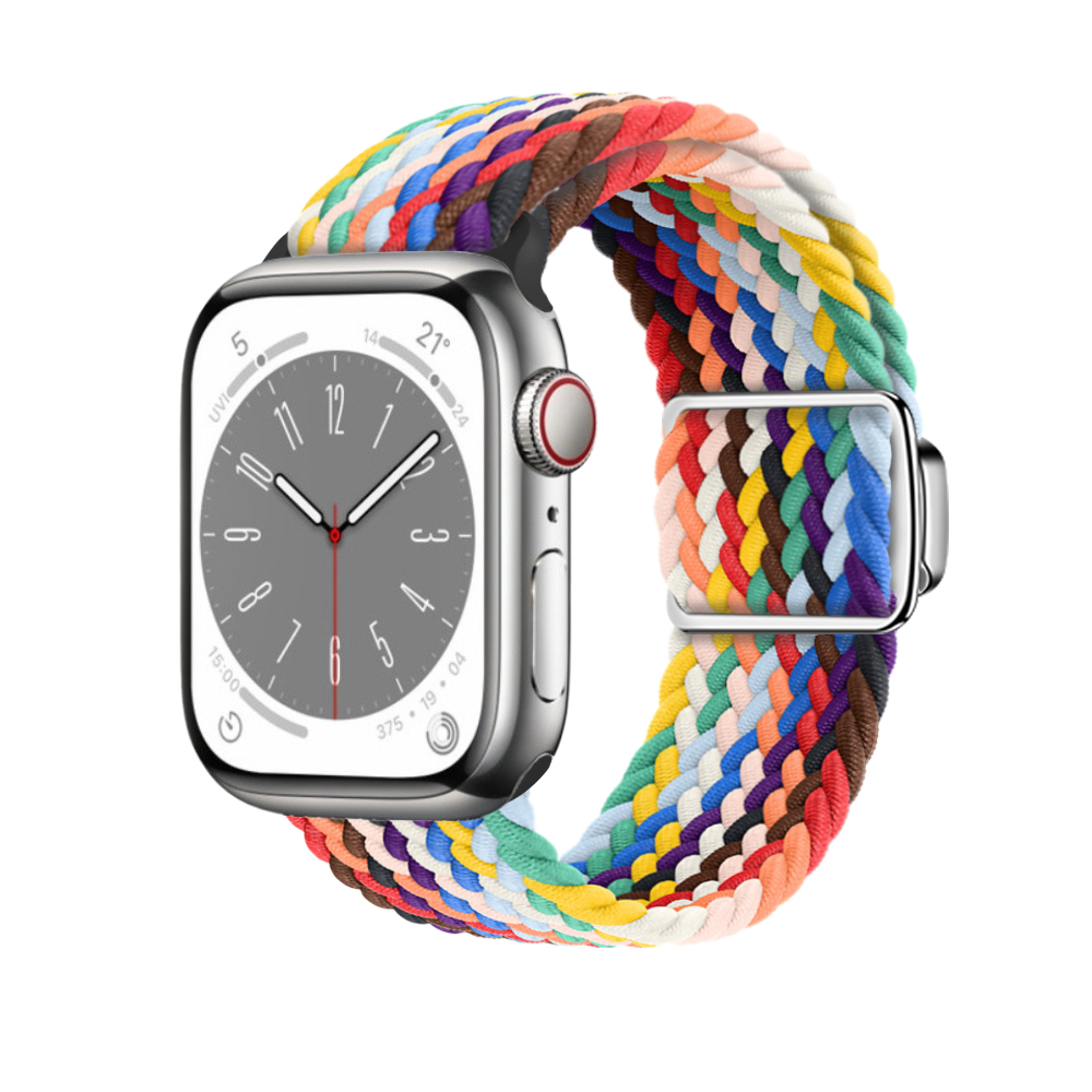 Nylon-Schlaufenarmband für Apfel Uhr Band 45 mm 44 mm 46 mm 42 mm 49 mm 41 40 38 mm Magnetarmband iWatch Serie Ultra 10 9 8 7 6 5 SE: Blau Rosa / 12mm