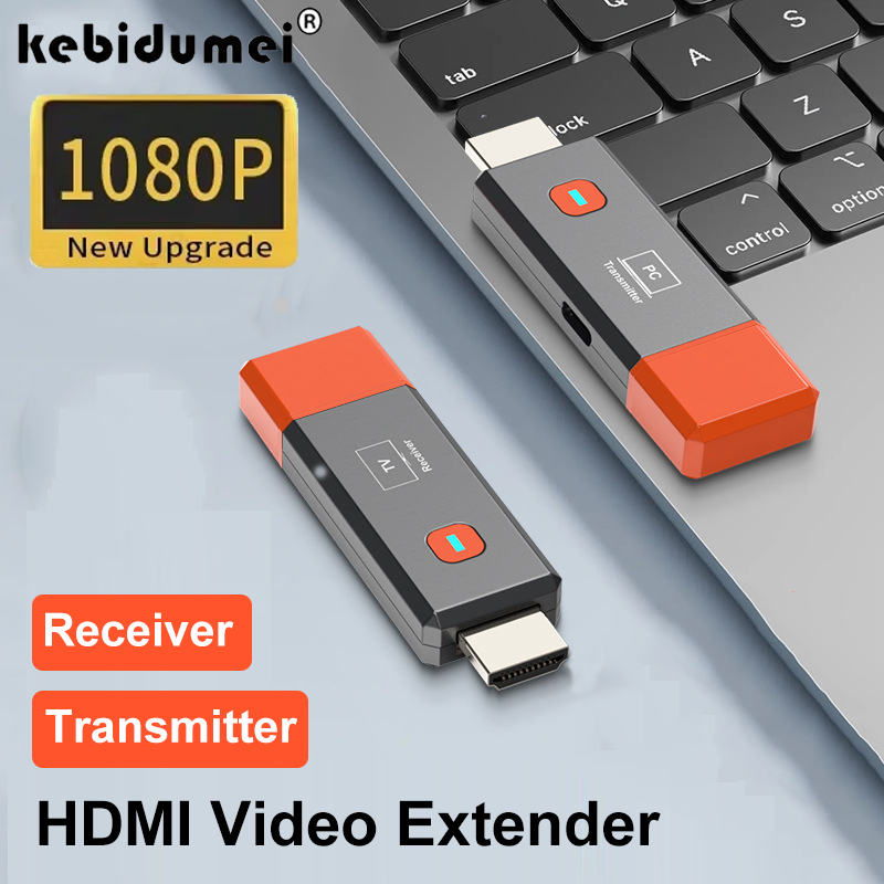 Trådlös hdmi-videosändare och -mottagare förlängningssats tv-stickdongeladapter för pc-kamera, bärbar dator till projektor, skärm-tv