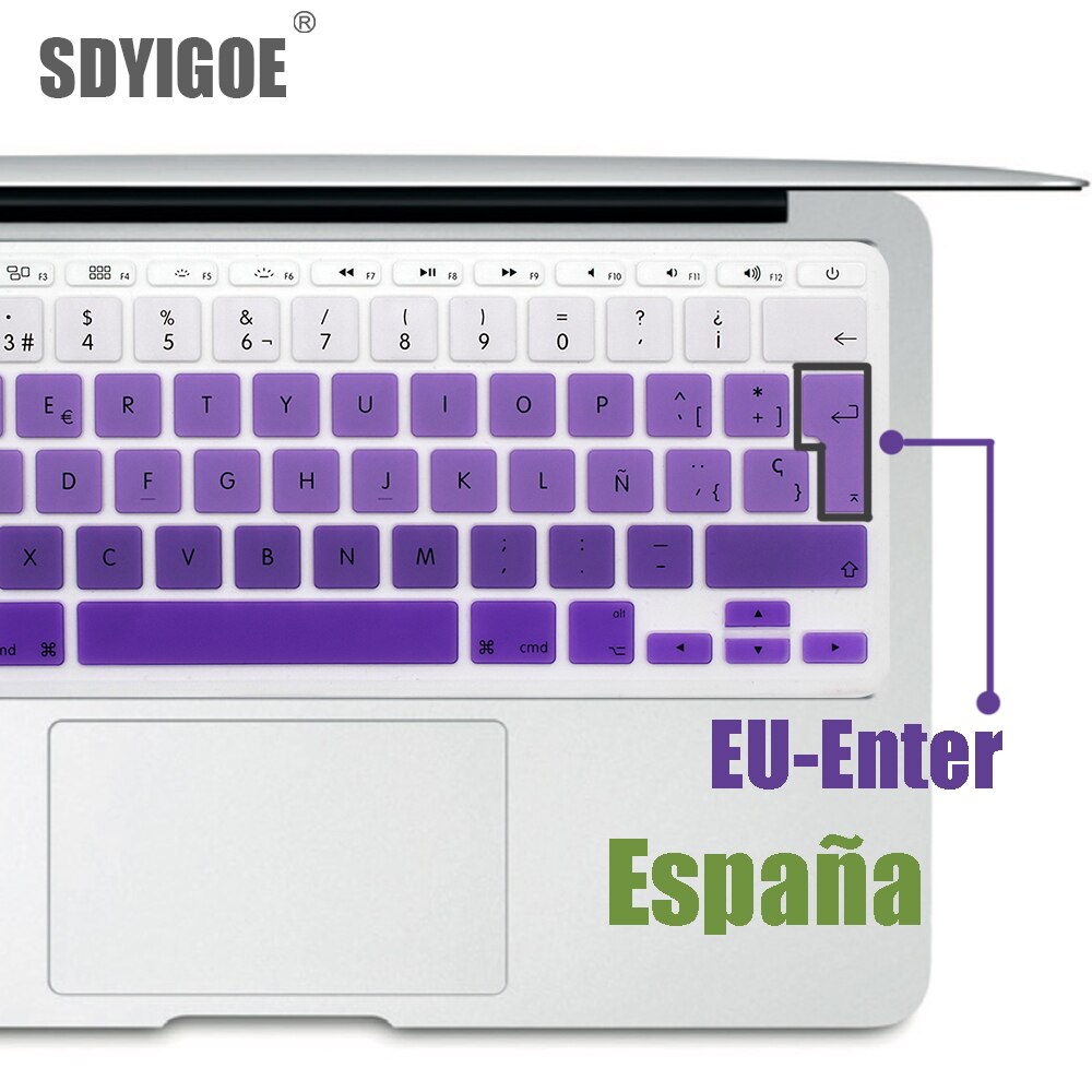 Español toetsenbord cover Voor macbook air 11 inch EU-Voer A1465 A1370 Notebook toetsenbord cover Siliconen Beschermende film