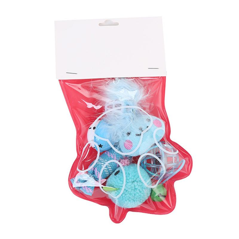 Zesdelige kattenspeelgoed kerstplezier kattenpoot speelgoed combinatie puppy kous diverse speeltjes huisdier interactief spel benodigdheden