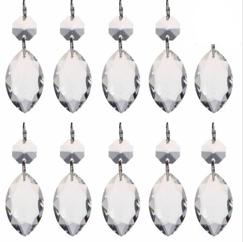 24pc Clear Crystal Paard Ogen Kroonluchter Glas Lamp Prisma Deel Suncatcher 38mm