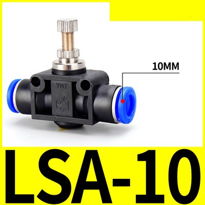 SA-conector rápido neumático de 4mm, 6mm, 8mm, 10mm, 12mm, manguera de flujo de gas, Conector de válvula de regulación manual, controlador de velocidad del aire: SA-10