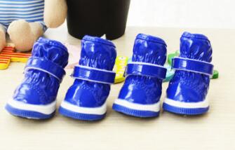 Winter Pet Dog Shoes for Small Dogs Warm Fleece Puppy Waterproof Snow Boots Chihuahua Yorkie Products: blue / L