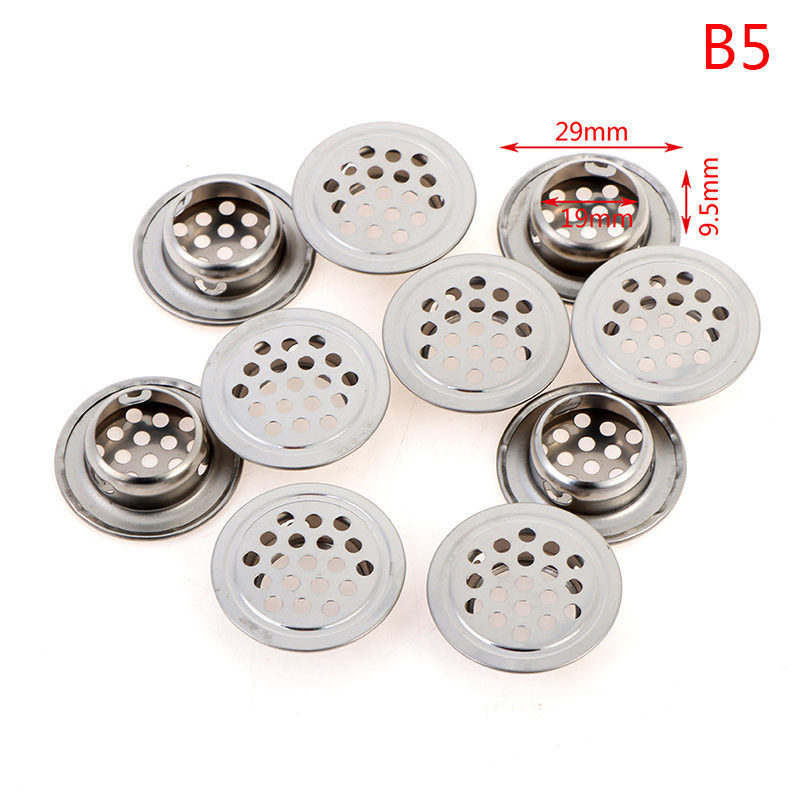 10 stk rundt skab luftkanal udluftning stål jalousi mesh hul prop dekoration dæksel garderobe gitter ventilationssystemer dia .19mm-53mm: B5