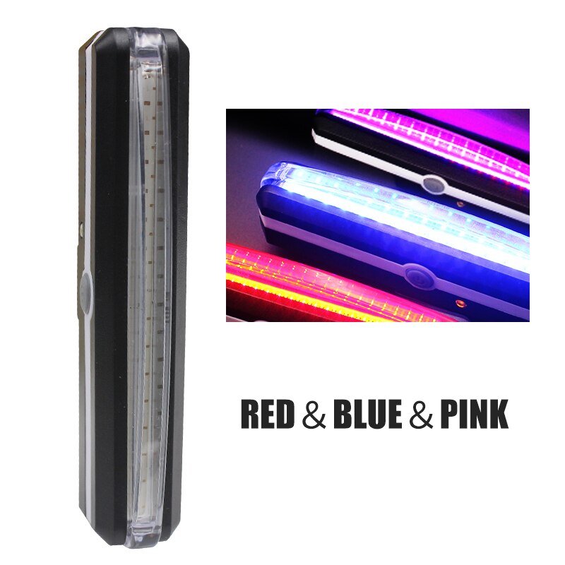 PCycling Fietslicht Staart Achter Licht Led 5 Kleuren Waterdichte Licht USB Lading Fiets Lamp Fietsen Veiligheid Accessoires