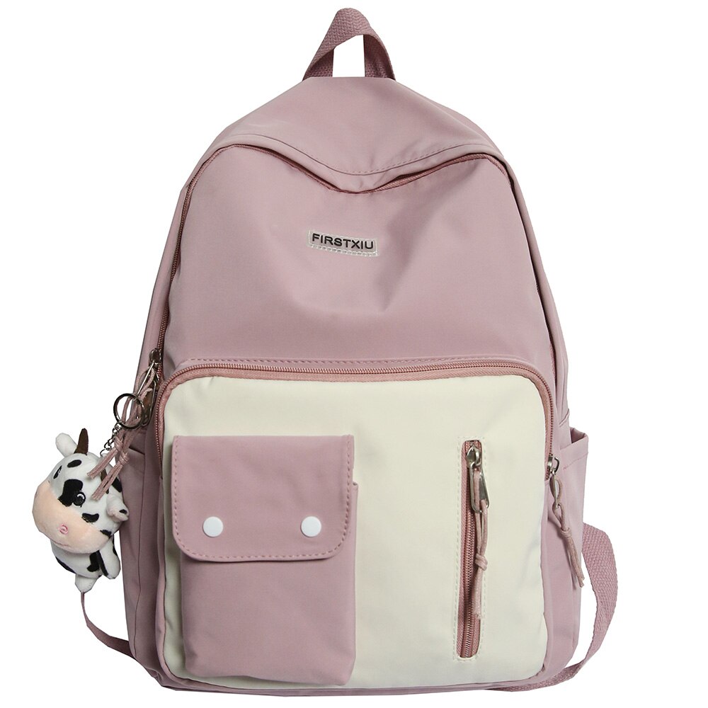 Harajuku Lady Kawaii plecak fajne kobiety śliczna torba szkolna dziewczyna studentka plecak Laptop kobieta książka Preppy torby Trendy nowość: purple / With Cow doll