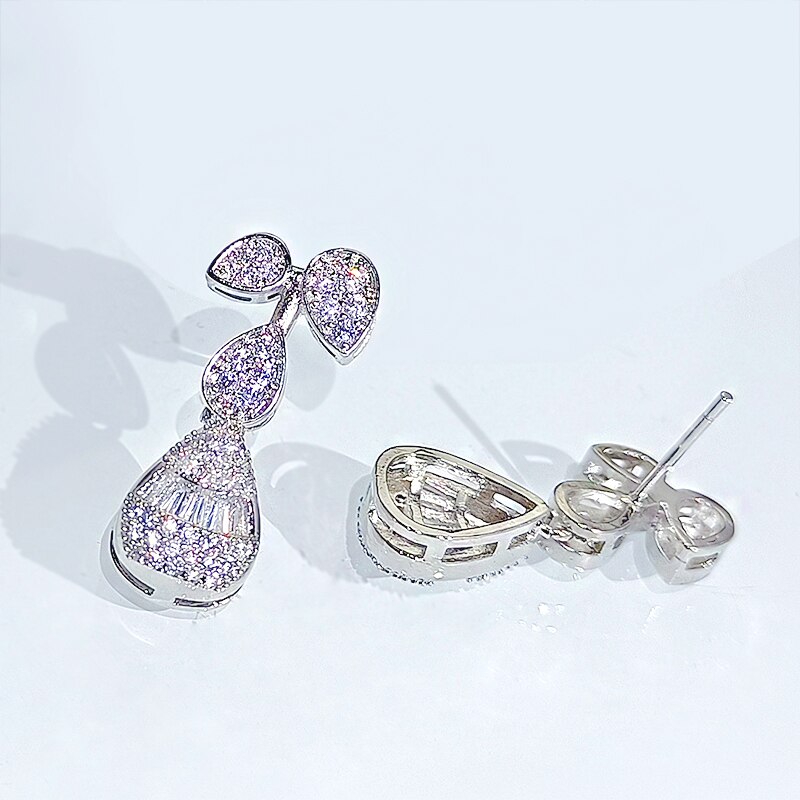 Beste Neueste Schmuck setzt Silber Farbe Hochzeit Wasser Tropfen Jewelrys Ohrringe Anhänger Halsketten Freies: Ohrringe