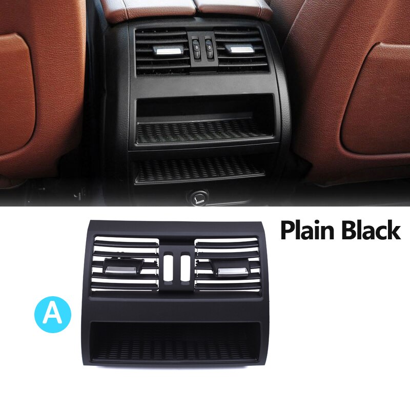 Couvercle de panneau de Grille de ventilation arrière de climatiseur arrière de luxe avec Chrome pour BMW 5 F10 F11 F18 520i 523i 525i 528i 535i: Model A Black