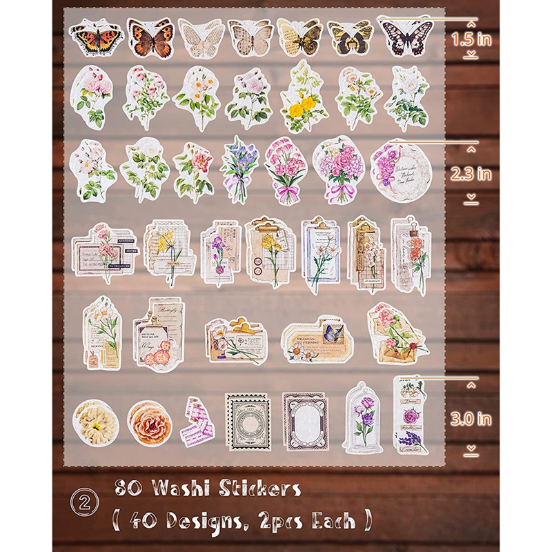 260 Piece Ephemera Set, Vintage Scrapbooking Supplies Pack, Vintage Paper and Paper Stickers, Art Craft , Letters