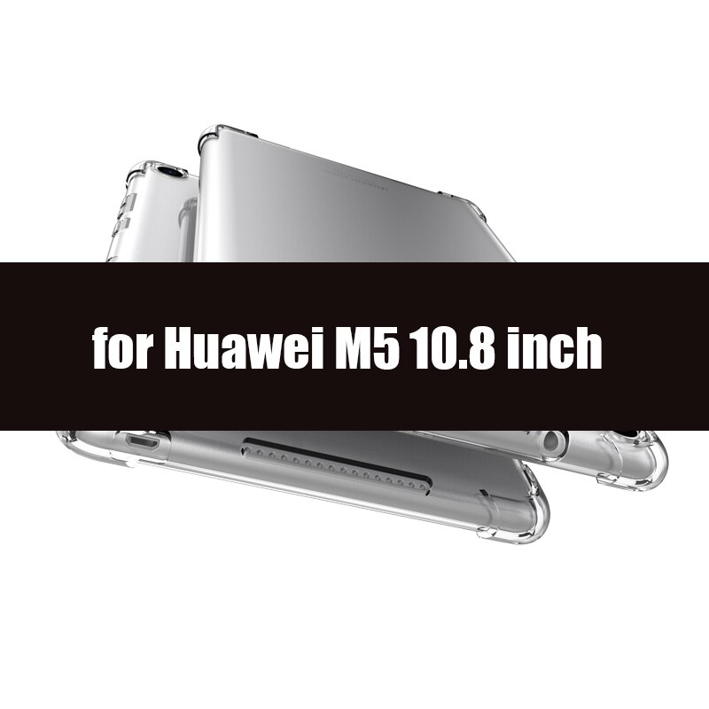 Hoesje voor huawei mediapad  m5 8.4 10.1 10.8 hoesje, transparant zacht siliconen hoesje voor huawei  t5 10.1 8 inch  t3 7/8/9.6 m3 hoesje: Voor  m5 10.8