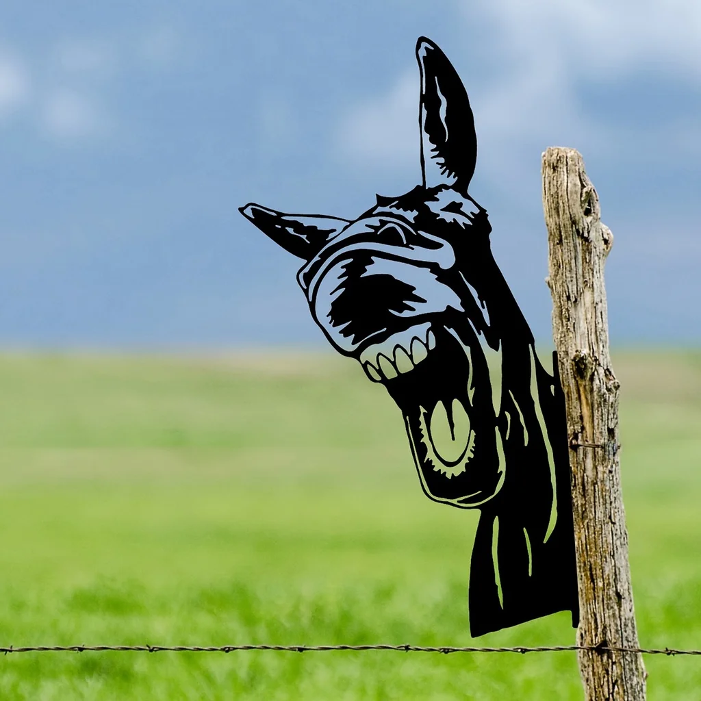 Helloyoung Voeg Een Vleugje Eigenzinnigheid Toe Aan Je Tuin Met Deze Schattige Ijzeren Ezel Silhouet Muurkunst Huisdecoratie
