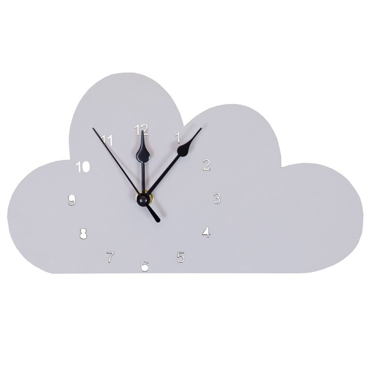 Chambre enfant bois nuage horloge pour bébé garçon fille chambre décoration Style nordique rose nuage horloges murales chambre d'enfants scandinavie décor: grey