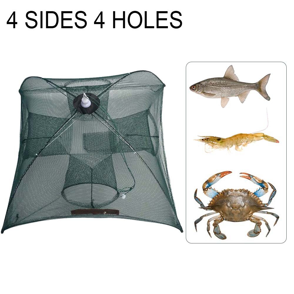 Galvanized Nylon Fishing Net Fish Crab Crayfish Lobster Catcher Pot Automatic Trap Collapsible Trap Cast Keep Net Umbrella Cage: C1