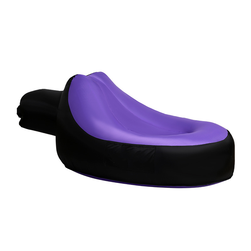 Beach Lounge Chair Outdoor Lazy Inflatable Sofa Indoor Portable Inflatable Bed Camping Pad Camping Equipment Sillon De Playa: Size L purple