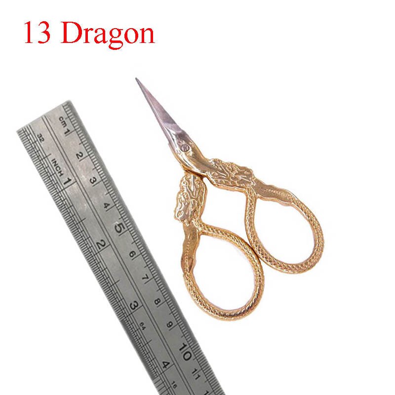 Tijera de sastre Vintage con bonito de conejo y Dragón de punto de cruz, artesanía antigua, costura fina DIY, corte de tela para hogar: Dragon